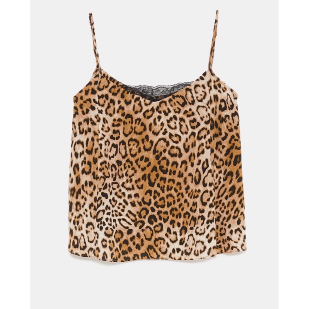Zara leopard lace cami